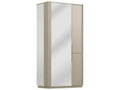 Oblique Mirrored Armoire in Soft Silver Paint Gloss and Gold