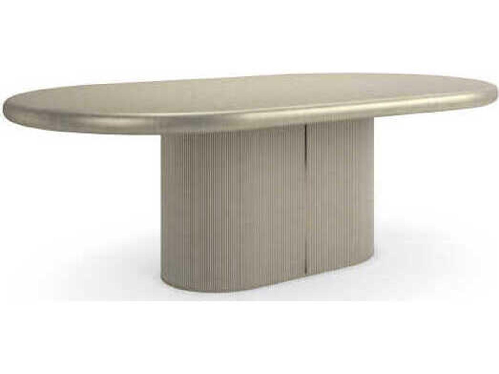 Love 92-Inch Oval Dining Table in Oracle and Whisper of Gold
