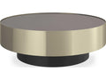 Classic Radius Round Coffee Table Smoked Bronze Mirror Gold Metal
