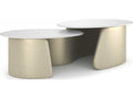 Bauble Serpentine Cocktail Table in Oracle Broken Leaf and Frosted Glass