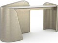 Bauble Console Table with Frosted Glass Top and Oracle Broken Leaf Finish