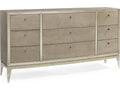 Made To Shine Nine Drawer Dresser in Moonlit Sand and Soft Silver Leaf