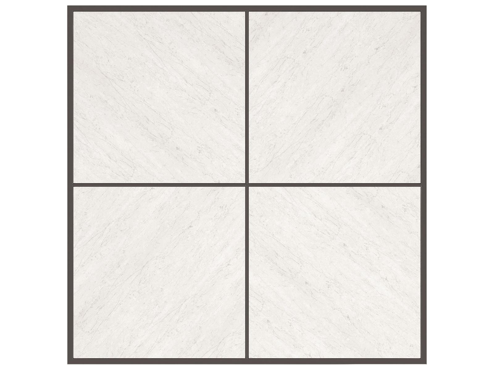 Cartesian Square Coffee Table with Creme Travertine Top