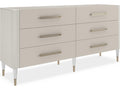 Love It 6-Drawer Dresser in Matte Pearl and Whisper of Gold
