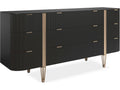 Love At First Sight 9-Drawer Dresser in Dark Chocolate and Whisper of Gold