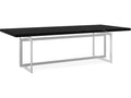 Wish You Were Here 100-Inch Rectangle Dining Table Nero Marguia Marble and Chrome