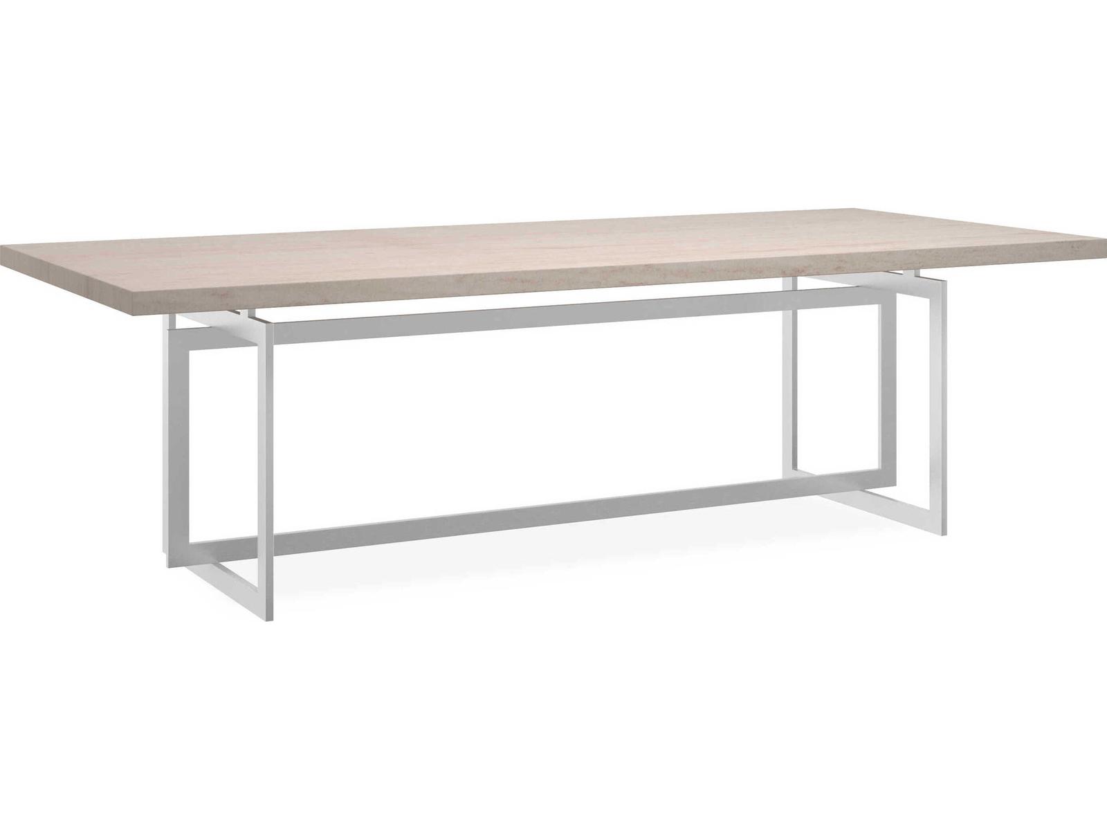 Wish You Were Here 100-Inch Rectangle Dining Table in Lightly Brushed Chrome