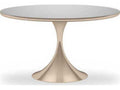 Semper 54-Inch Round Dining Table in Whisper of Gold with Silver Mirror Top