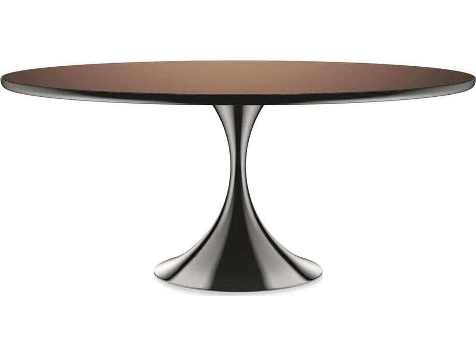 Semper 72 Oval Dining Table in Deep Bronze with Mirror Top
