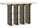 Nexus Rectangle Console Table with Green Onyx Top and Gold Metal