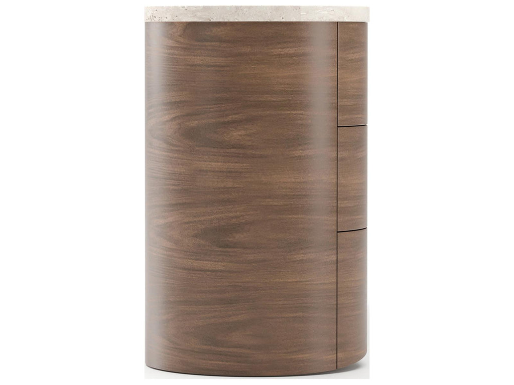 Fleur 6-Drawer Dresser in Porcini with Travertine Top and Gold Hardware