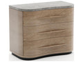 Nomadic Nightstand with Gray Armani Marble Top and Chocolate Koto