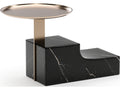 Overlap Nightstand Dark Nero Marquina Stone and Whisper of Gold