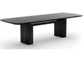 Overlap Rectangle 112-Inch Dining Table in Piano Black and Whisper of Gold