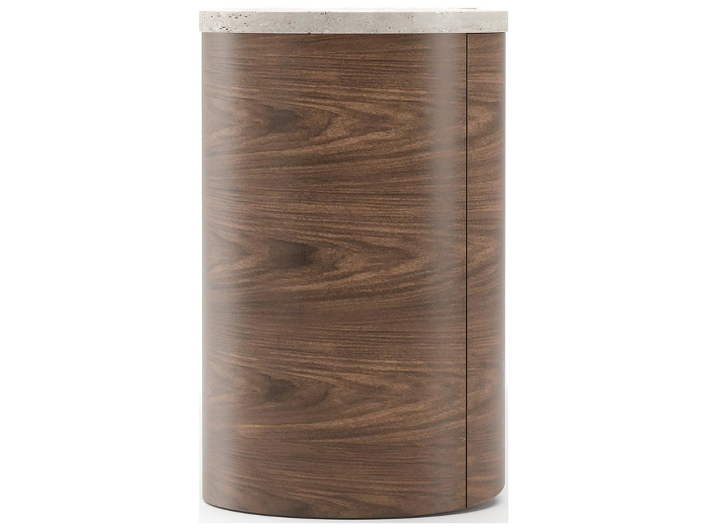 Fleur Sideboard 84-Inch Four-Door with Travertine Top in Porcini