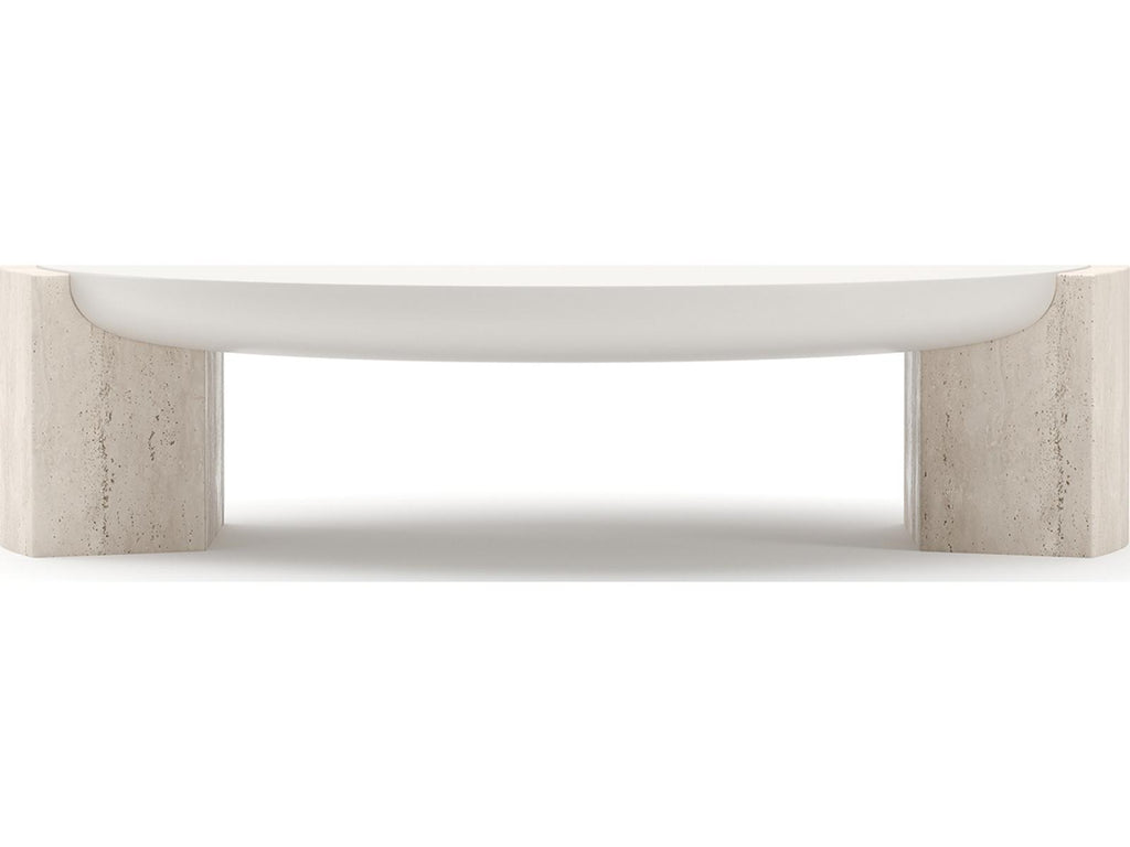 Overlap Demilune Wood Coffee Table