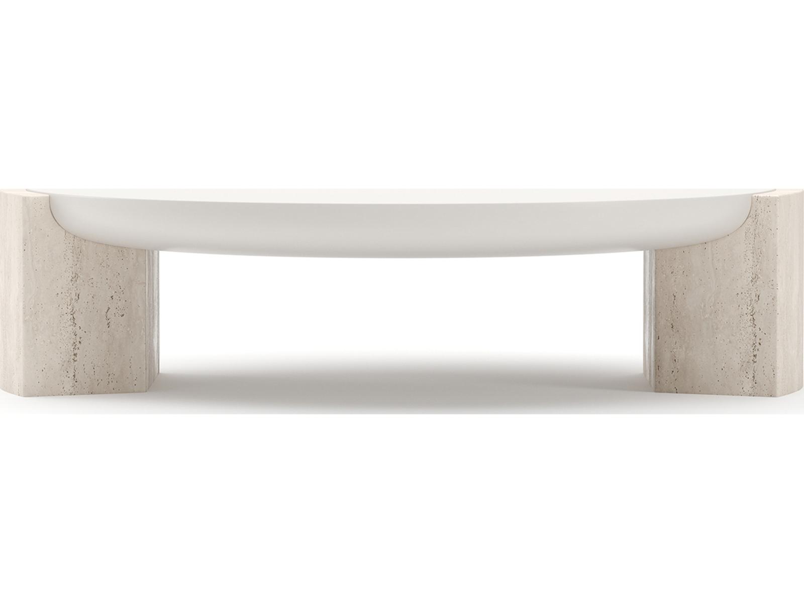 Overlap Demilune Wood Coffee Table