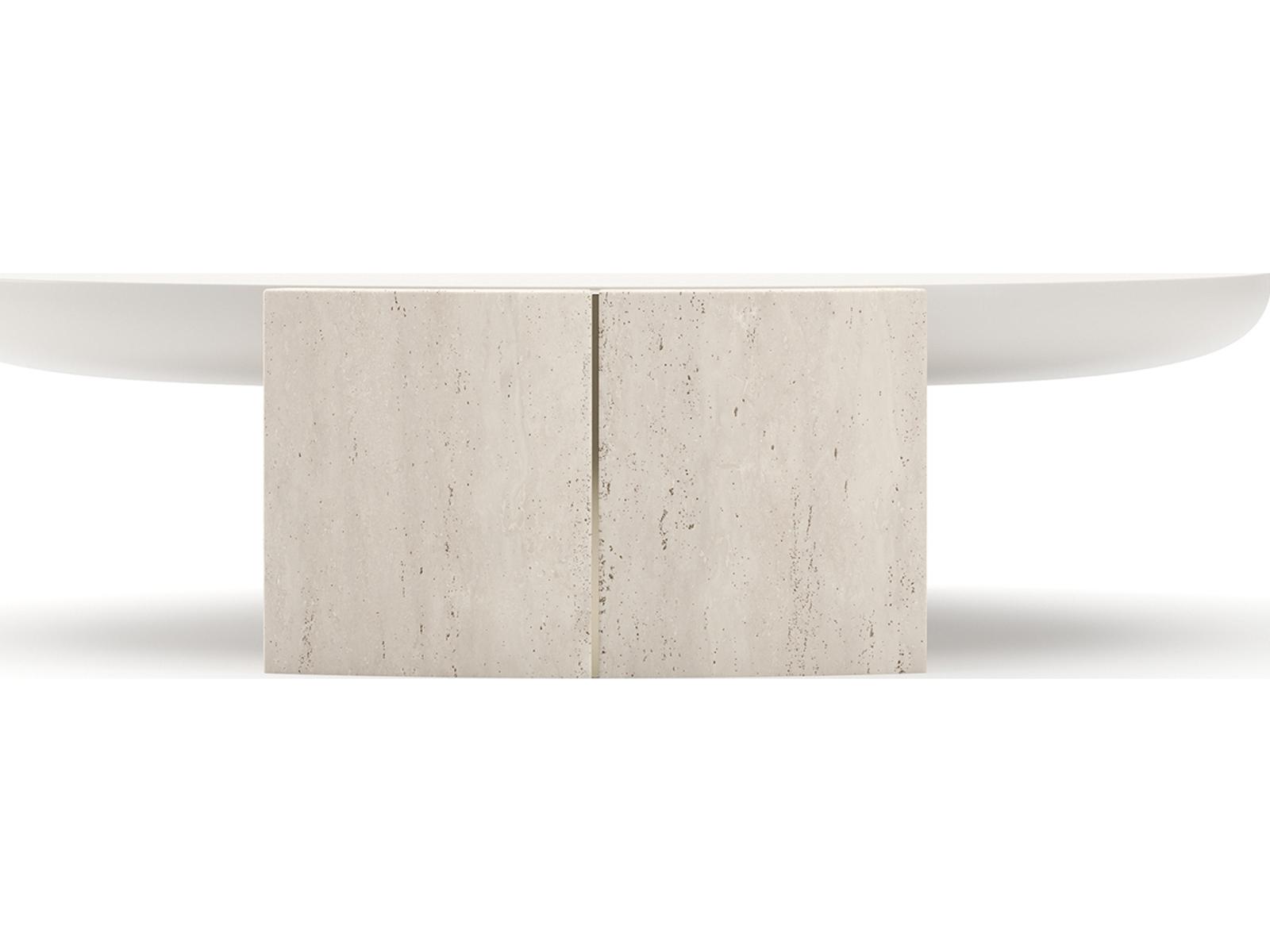 Overlap Demilune Wood Coffee Table