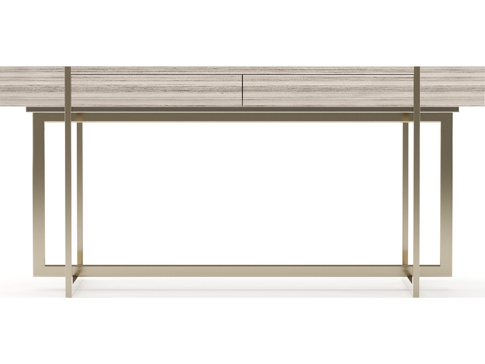 Wish You Were Here Rectangle Console Table in Sandstone and Whisper of Gold