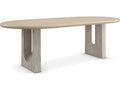 Emphasis 94-Inch Oval Extension Dining Table in Sun Drenched Oak and Silver Travertine
