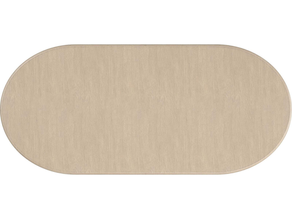 Emphasis 94-Inch Oval Extension Dining Table in Sun Drenched Oak and Silver Travertine