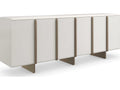 Modern Principles Emphasis Credenza in Almost White and Textured Adobe