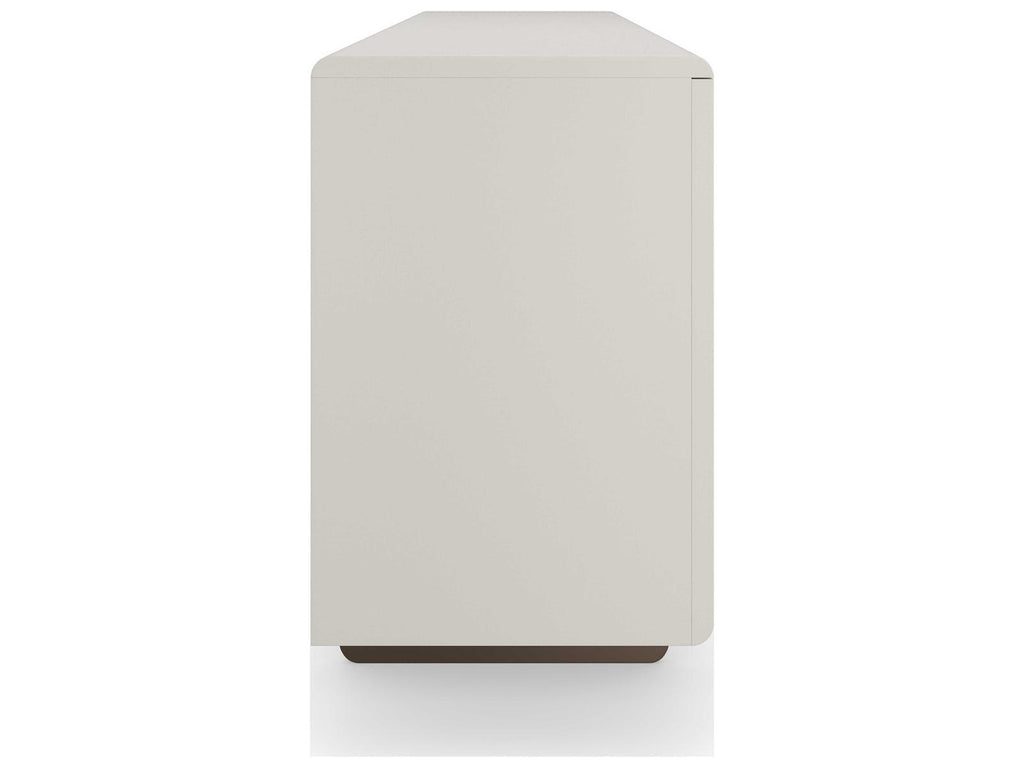 Modern Principles Emphasis Credenza in Almost White and Textured Adobe