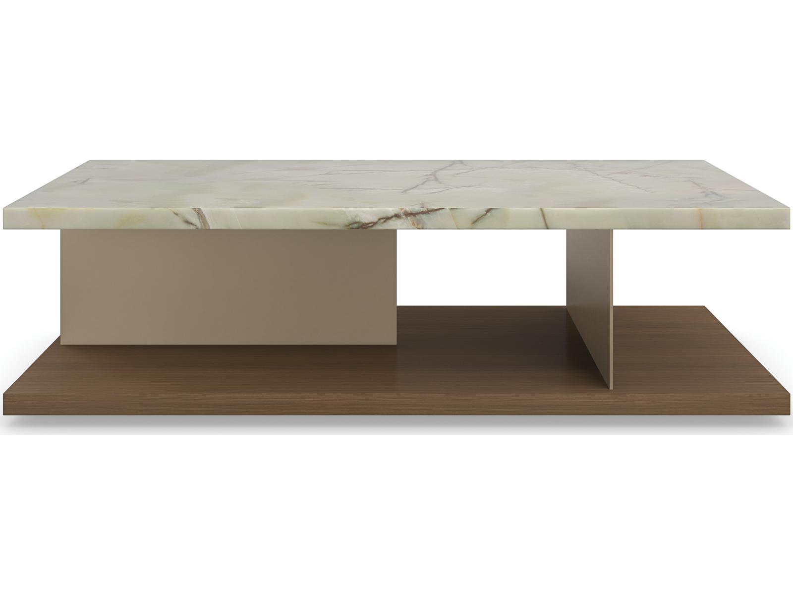 Modern Resort Cape Verde Cocktail Table in Retro Walnut and Lucent Bronze