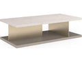 Cape Verde Cocktail Table with Crème Travertine Top and Metallic Bronze Accents