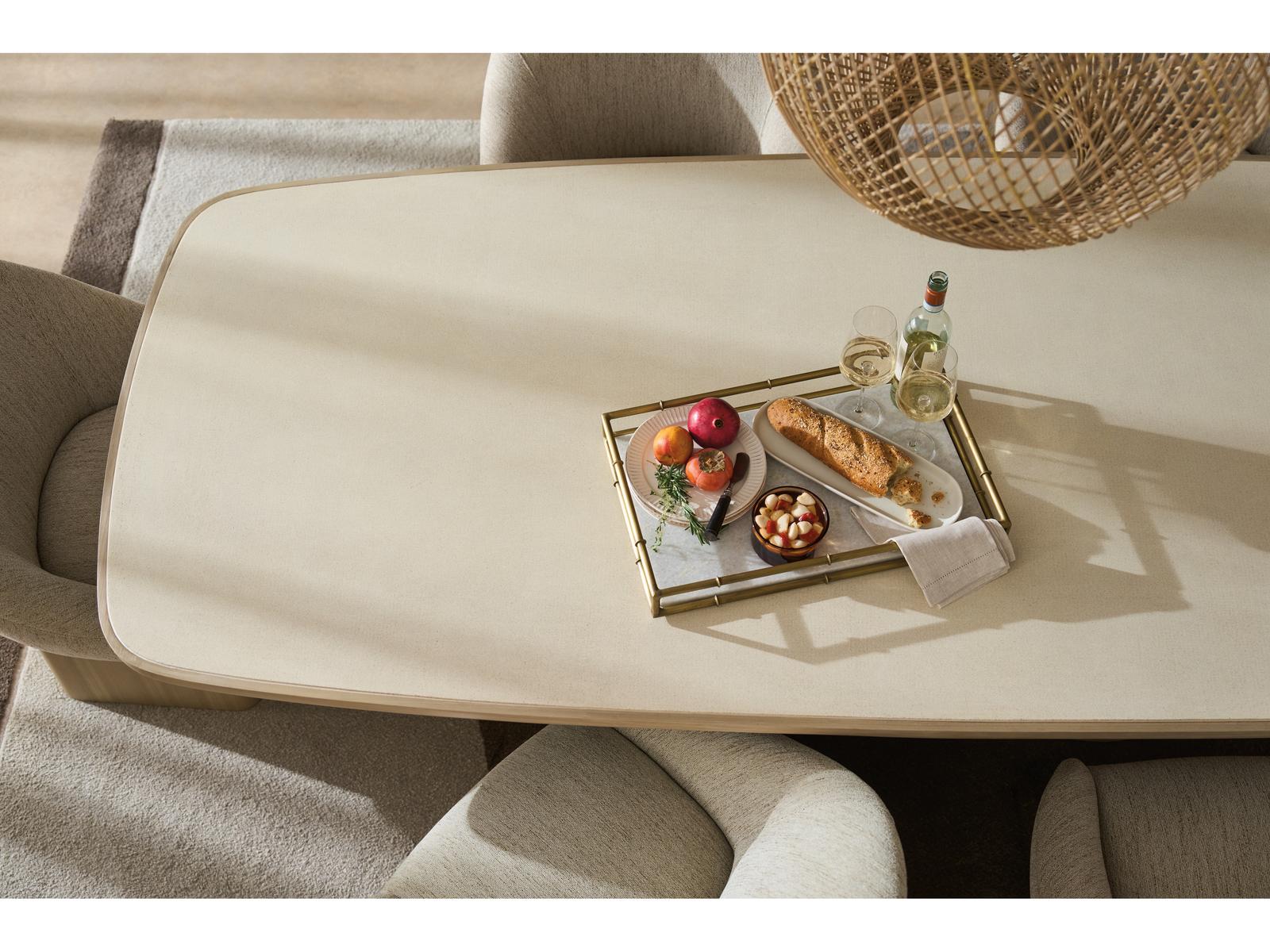 Santorini 106-Inch Rectangle Dining Table in Silica Terrazzo and Sabbia