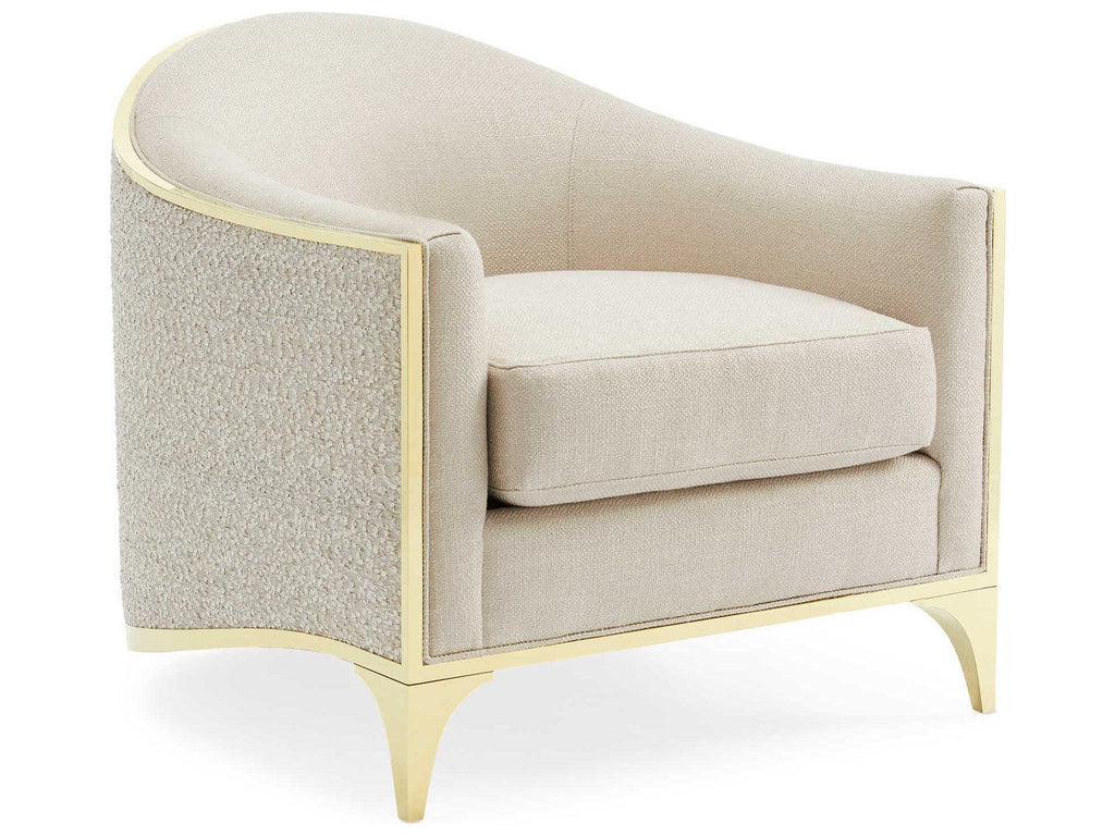 Signature Simpatico The Svelte Accent Chair in Moonstone and Majestic Gold