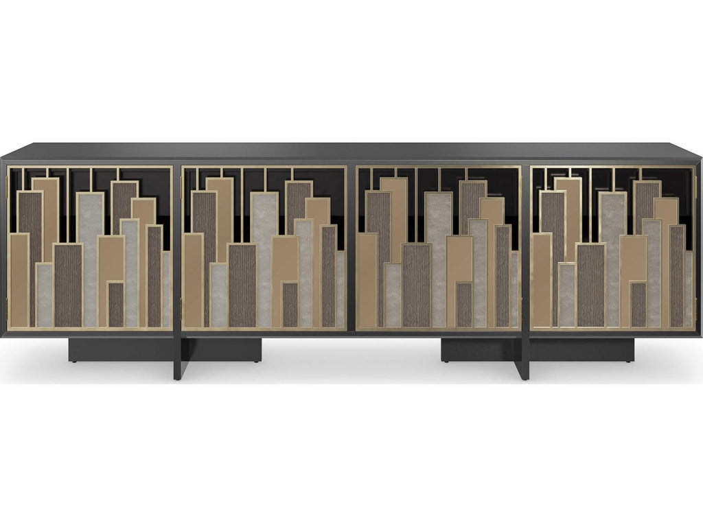 Signature Metropolitan Midtown 95-Inch Console Table with Mixed Metal Finish