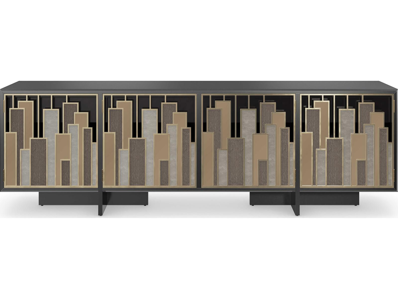 Signature Metropolitan Midtown 95-Inch Console Table with Mixed Metal Finish