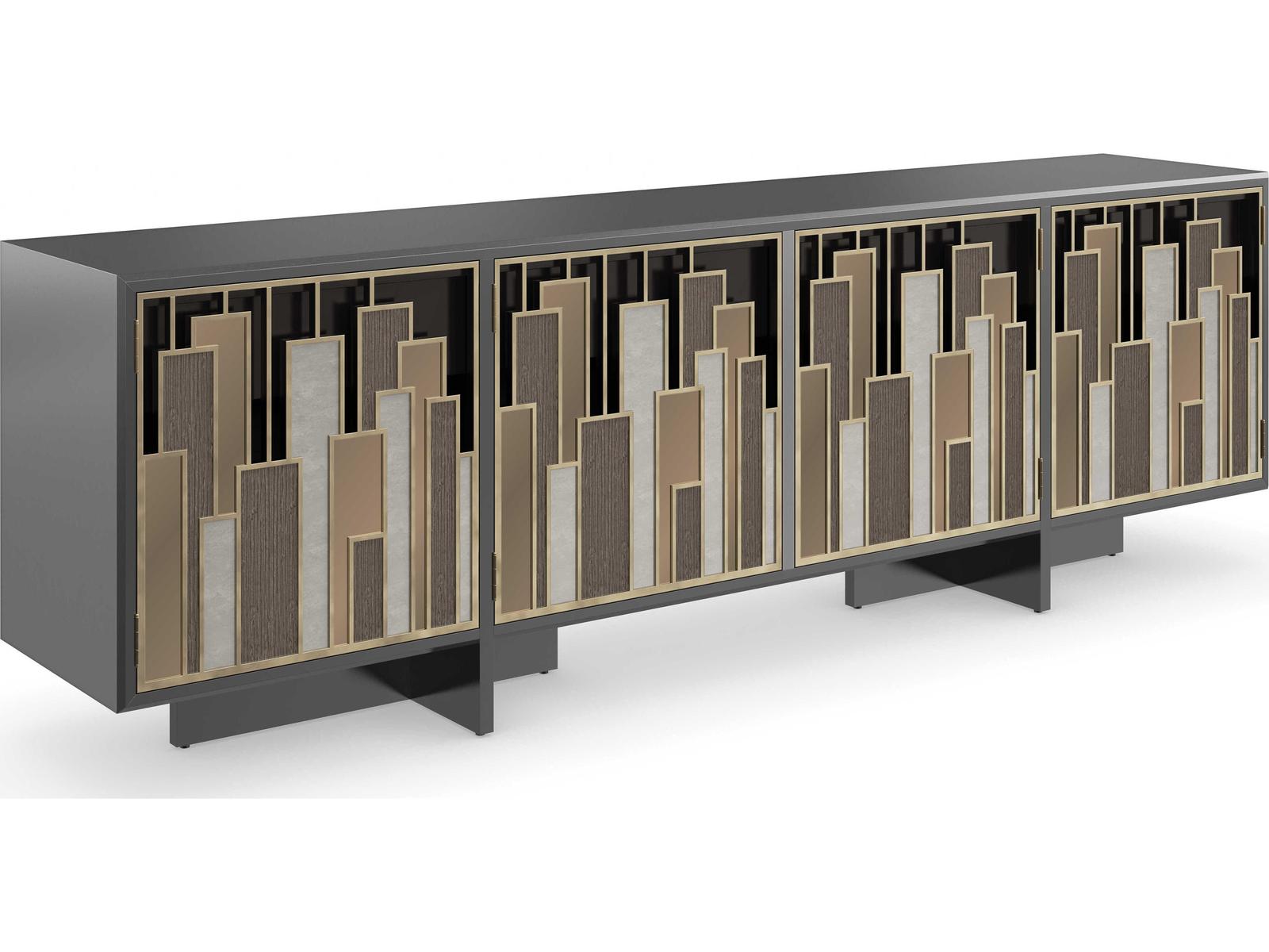 Signature Metropolitan Midtown 95-Inch Console Table with Mixed Metal Finish