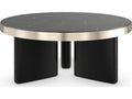 Umbra Large Round Coffee Table in Piano Black with Constellation Top