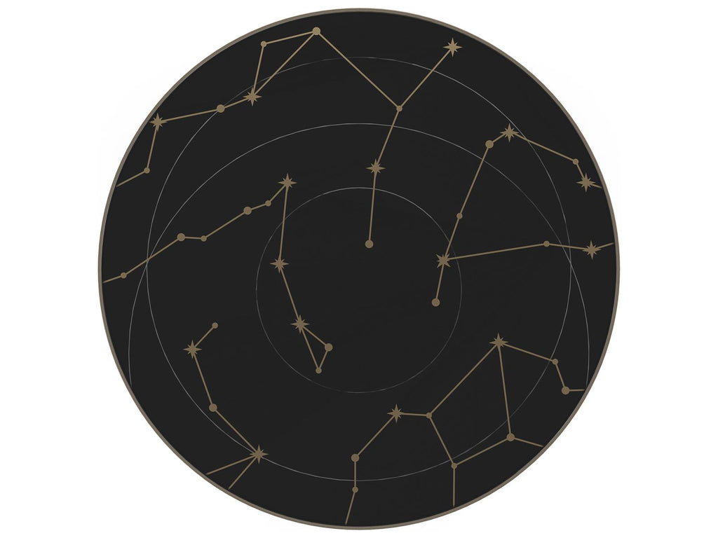 Umbra Large Round Coffee Table in Piano Black with Constellation Top