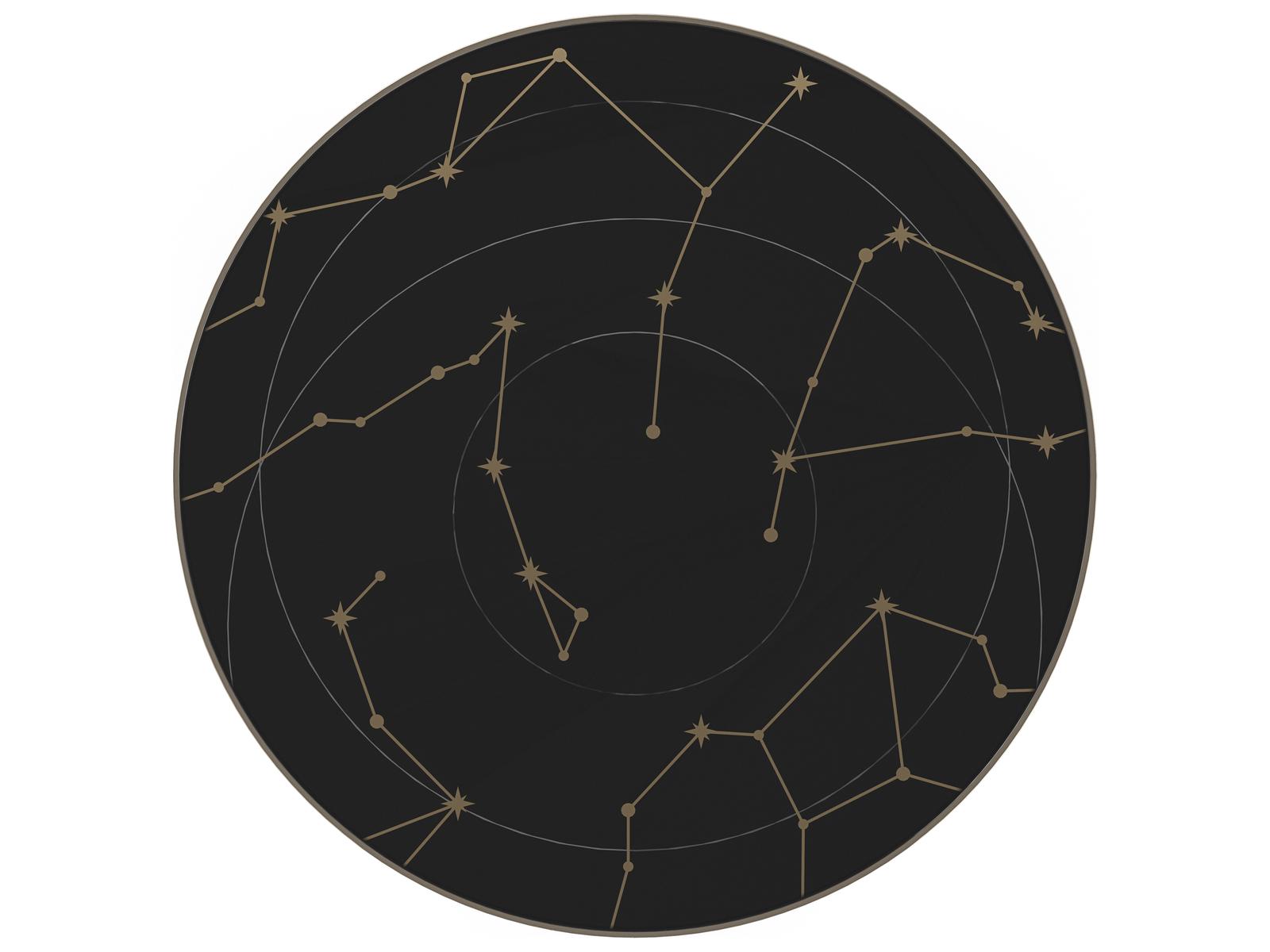 Umbra Large Round Coffee Table in Piano Black with Constellation Top