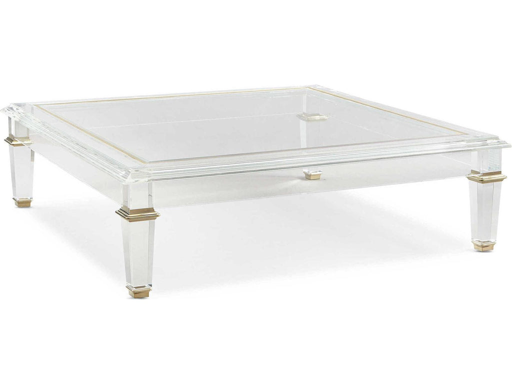 Signature Promethean Pierre Square Glass Majestic Gold Coffee Table