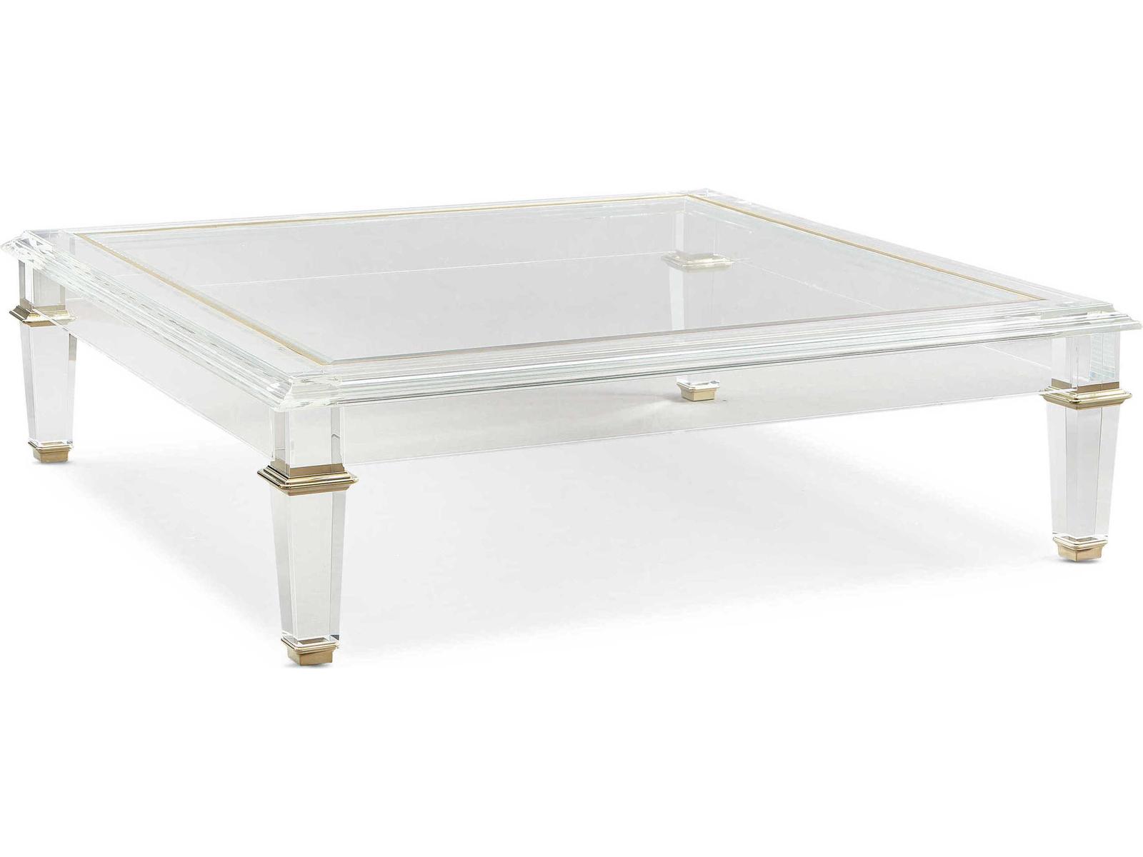 Signature Promethean Pierre Square Glass Majestic Gold Coffee Table