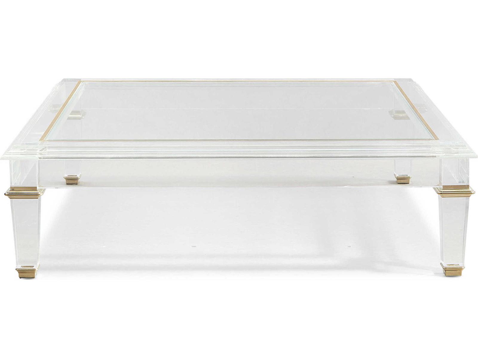 Signature Promethean Pierre Square Glass Majestic Gold Coffee Table