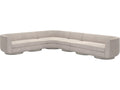 Clipper 4-Piece Curved Faux-Mohair Velvet Sectional