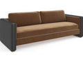 Gelee 3-Seat Velvet Sofa in Chocolate Truffle with Whisper of Gold Accents