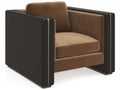 Gelee Upholstered Accent Chair in Chocolate Truffle and Whisper of Gold