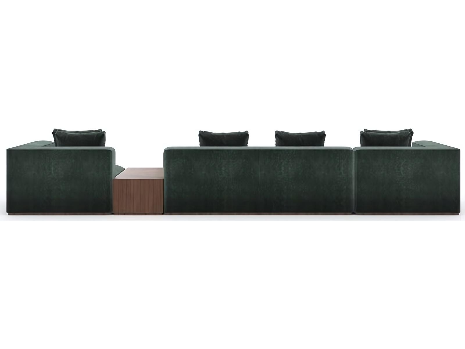 Bello 4-Piece Modular Spruce Vintage Velvet Sectional Sofa
