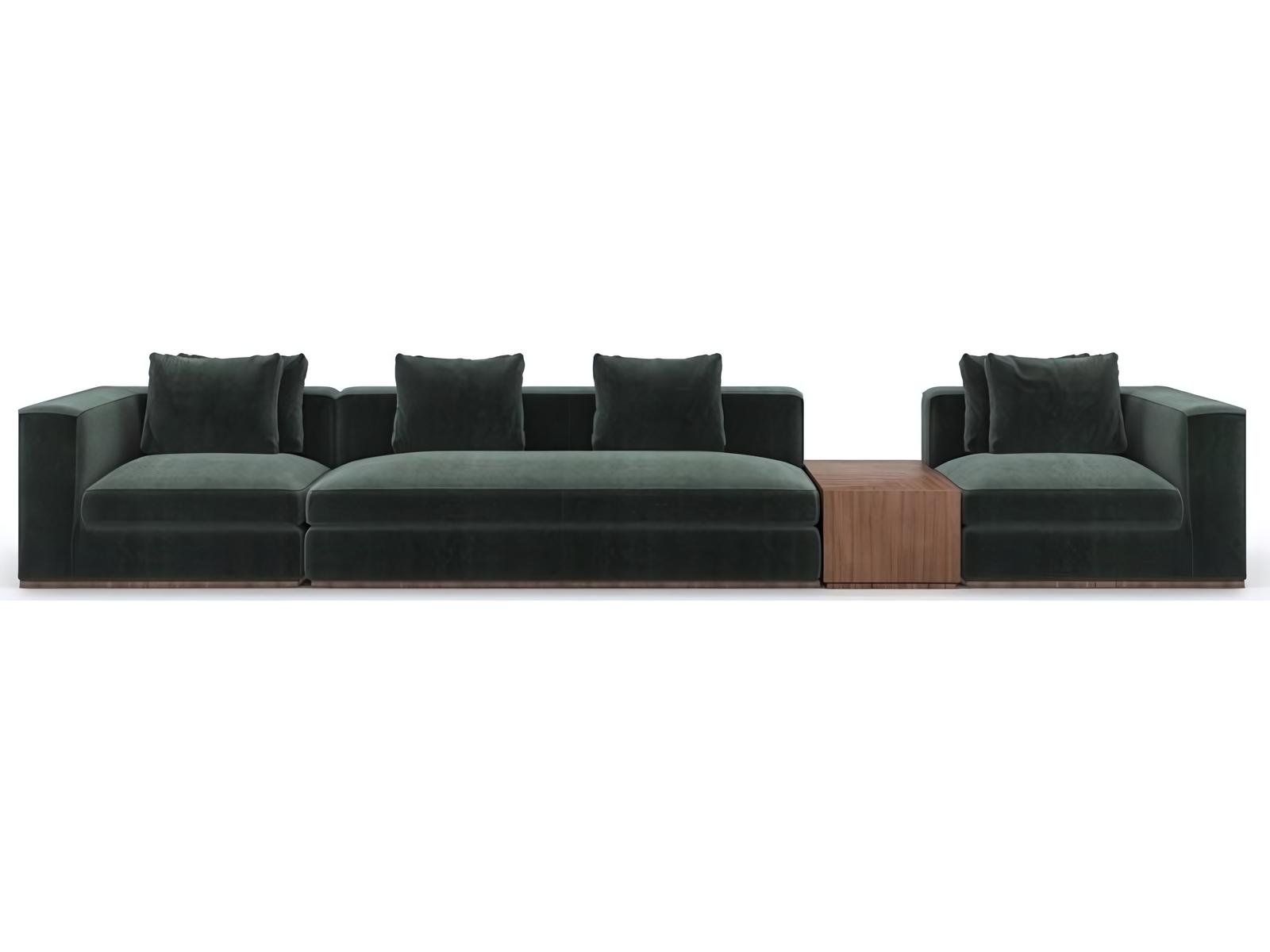 Bello 4-Piece Modular Spruce Vintage Velvet Sectional Sofa