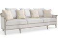 Eaves Drop 110-Inch 3-Seat Sofa with Herringbone Fabric and Metallic Soft Silver Frame