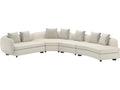 Lumi 4-Piece Modular Fabric Sectional Sofa in Ivory and Black