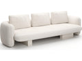 Overlap 3-Seat Sofa Ecru Linen with Travertine Base