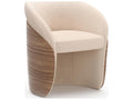 Fleur Upholstered Dining Armchair in Porcini with Ivory Faux Mohair
