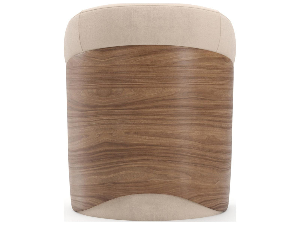 Fleur Upholstered Dining Armchair in Porcini with Ivory Faux Mohair
